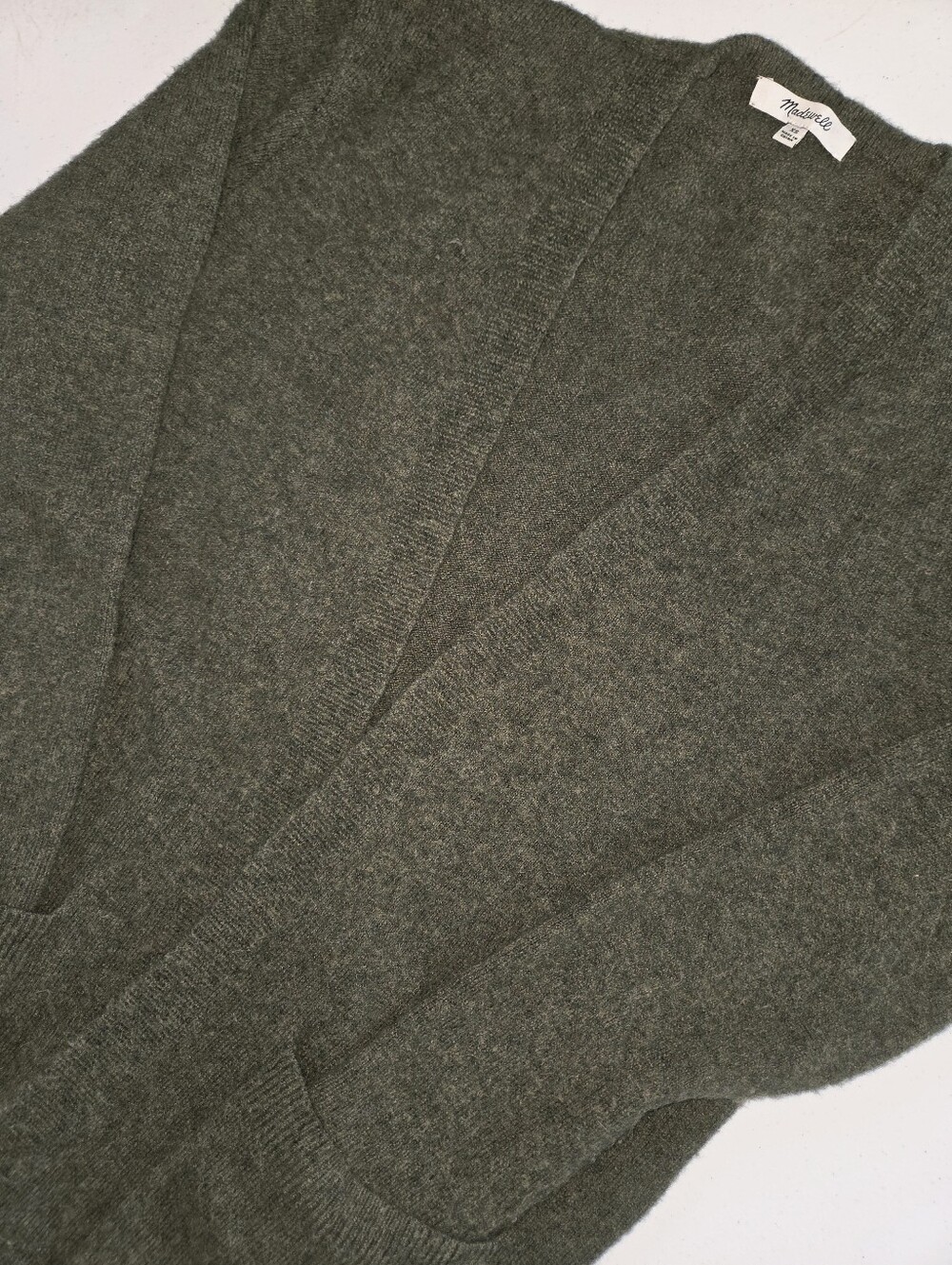 Madewell Open-front Cardigan wool/alpaca blend olive green XS